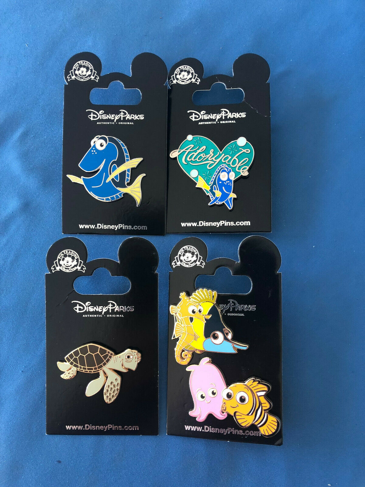 NEMO DORY & FRIENDS   Disney Pin LOT of 4 pins Set  #11 NEW on  Cards AUTHENTIC