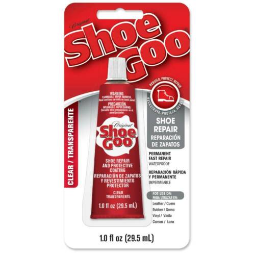 Shoe Goo Glue Shoe Repair Leather Rubber Canvas Vinyl Waterproof Goop 1oz, Clear