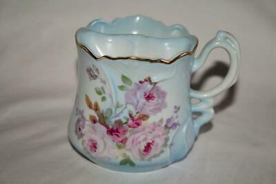 Nippon Hand Painted Pink Floral Reproduction Moustache Shaving Mug Cup  #1509