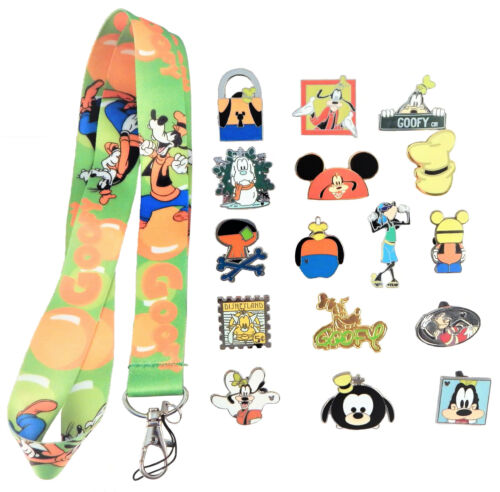 Goofy Themed Starter Lanyard Set w/ 5 Disney Trading Park Pins ~ Brand NEW