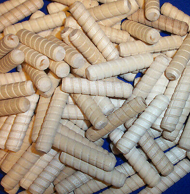 7/16" x 2"  Wooden Wood Spiral Grooved Dowel Pins 50 pieces New Free Shipping