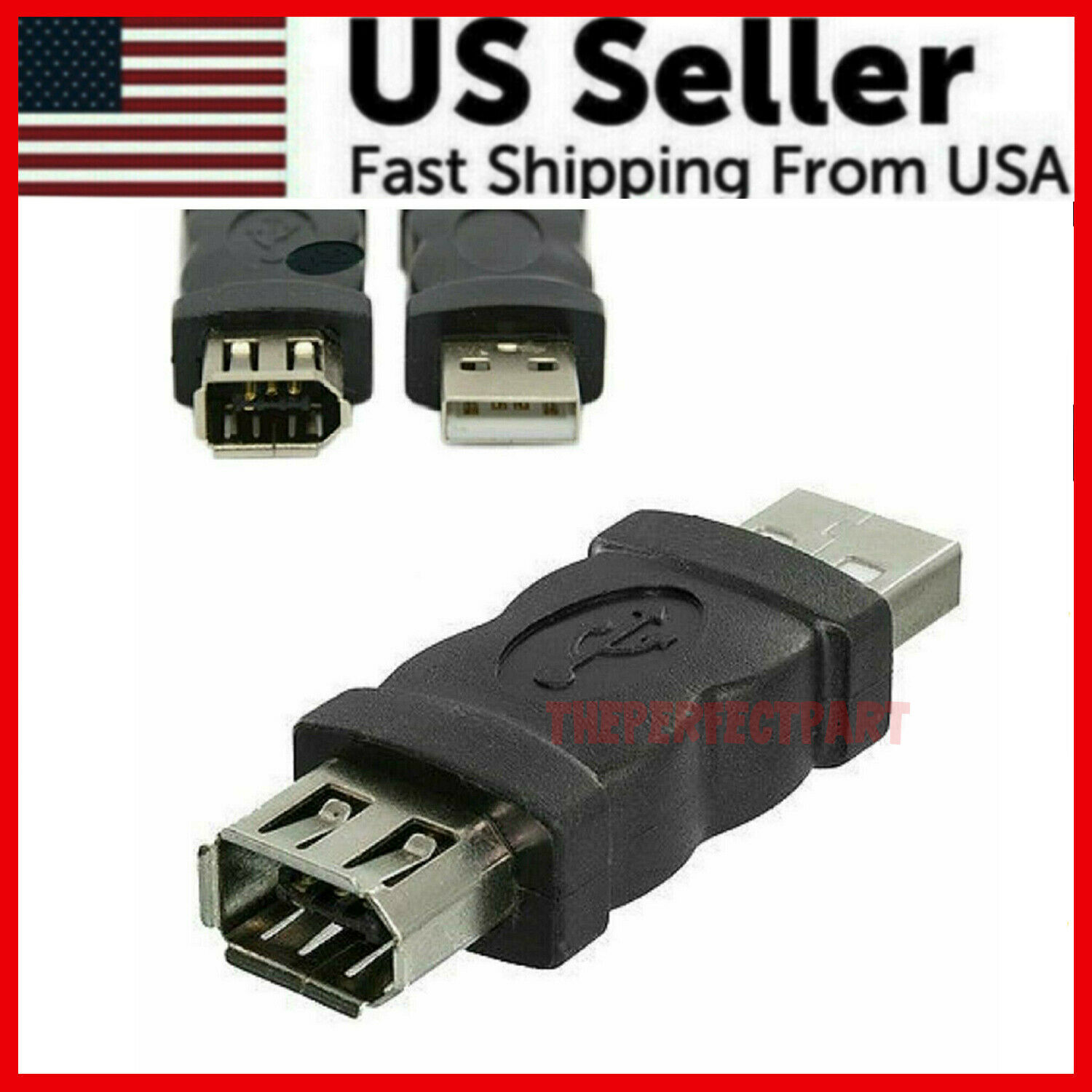 NEW Firewire IEEE 1394 6 Pin Female F to USB M Male Adaptor Converter Joiner PC