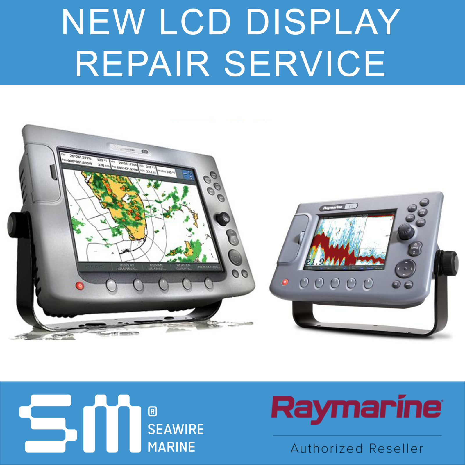 Raymarine E & C series NEW LCD Screen Repair Service | 3 YR WARRANTY